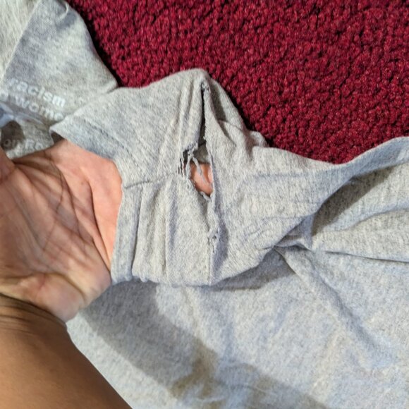 Fruit of the Loom Sofspun Gray Graphic Tee “Walk a Mile in Her Shoes” 2019 Shirt - Picture 3 of 4